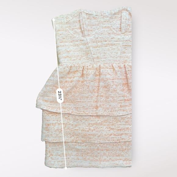 Alice + Olivia Orange Strapless‎ Shellyanne Tiered Tweed Dress Size 8 - Picture 5 of 7